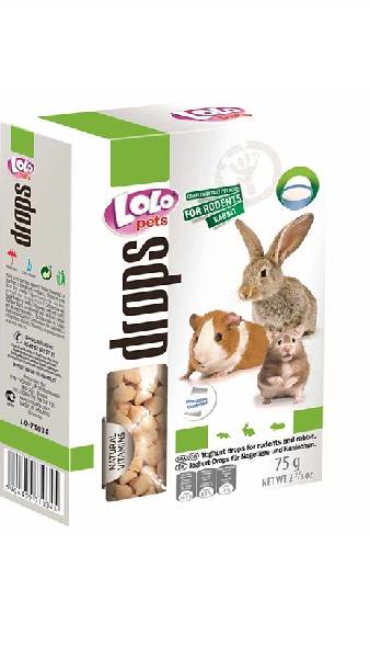 Дропси для гризунів в йогуртом  75гр. "Lolopets"71034