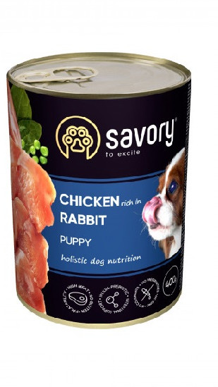 Savory Dog All  breeds Puppy з кроликом 400 гр