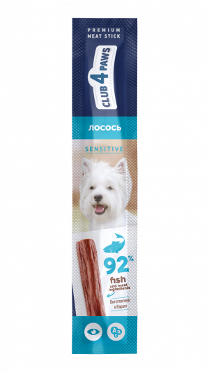 CLUB 4 PAWS М'ясна палочка преміум для собак з чутливим травленням.Лосось0,012кг