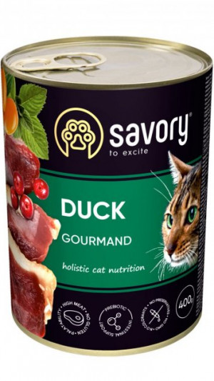 Savory Adult Cat Can Adult для вередливих котів утка 400 гр