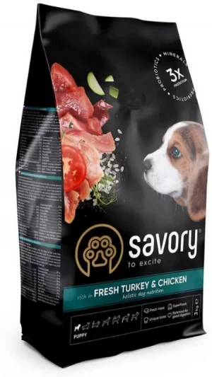 Savory Puppy rich in Fresh Turkey & Chicken (1)